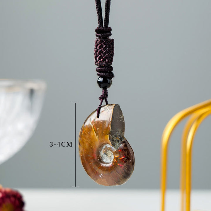 Buddha Stones Natural Ammonite Fossil Snail Pattern Meditation Healing Necklace Pendant - image 4