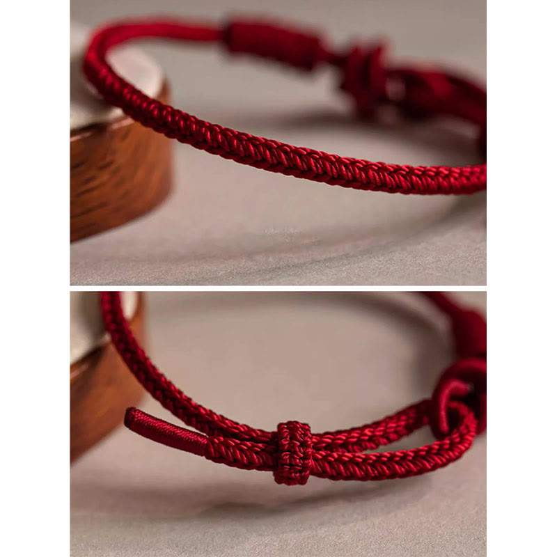 Buddha Stones Handmade Eight Thread Peace Knot Fu Character Charm Luck Happiness Red Rope Bracelet - image 7