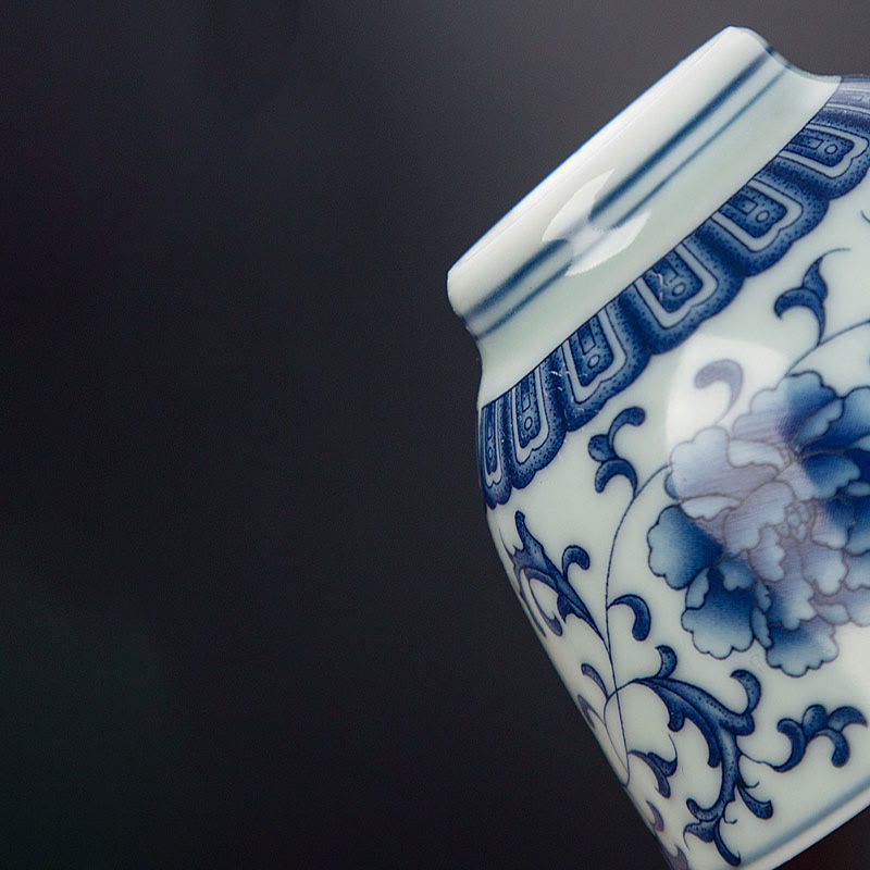 Buddha Stones Blue Landscape Mountains Lotus Cute Cat Pavilions Magnolia Reed Egrets Ceramic Teacup Small Kung Fu Tea Cup - image 7