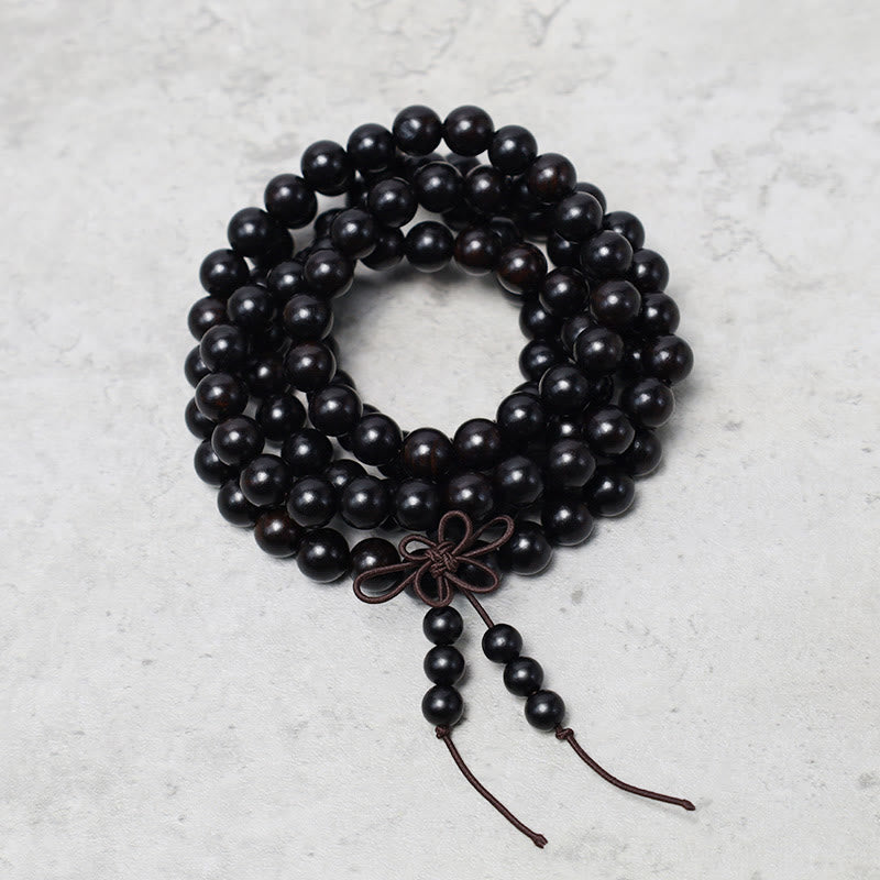 Buddha Stones 108 Mala Beads Bracelet Prayer Meditation Sandalwood Elastic - image 9