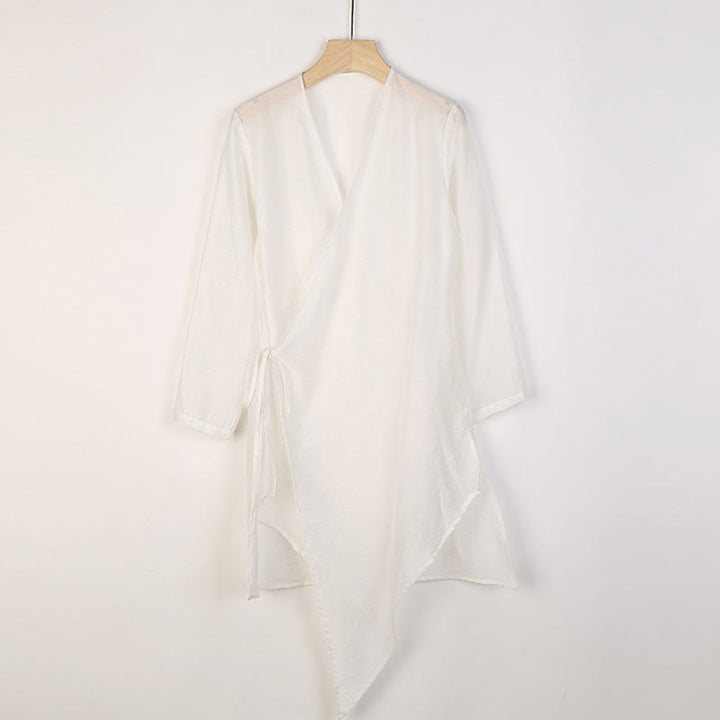 Buddha Stones Simple White Beige Pattern Meditation Spiritual Zen Practice Yoga Clothing Women's Clothes - image 5