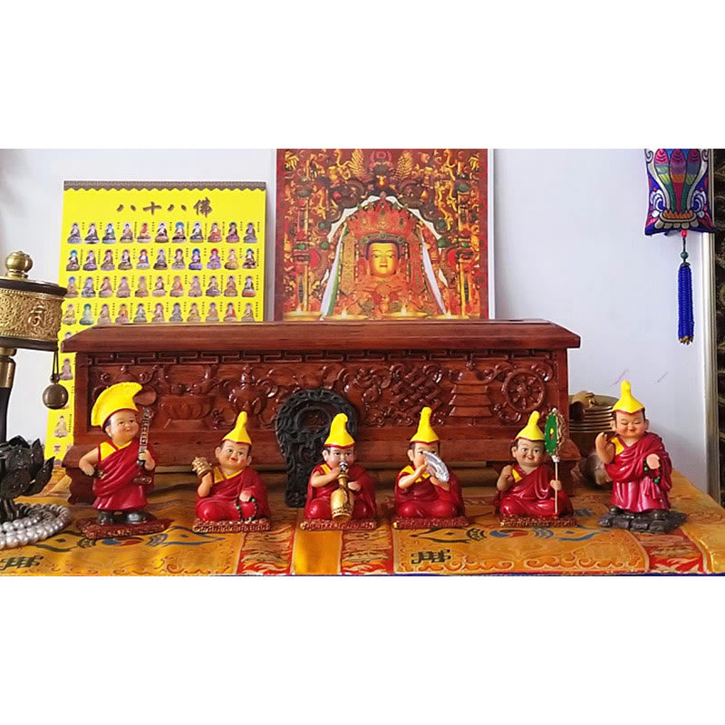 Buddha Stones Hand Painted Tibetan Lama Figures Carved Creative Home Office Car Decoration Ornament - image 21