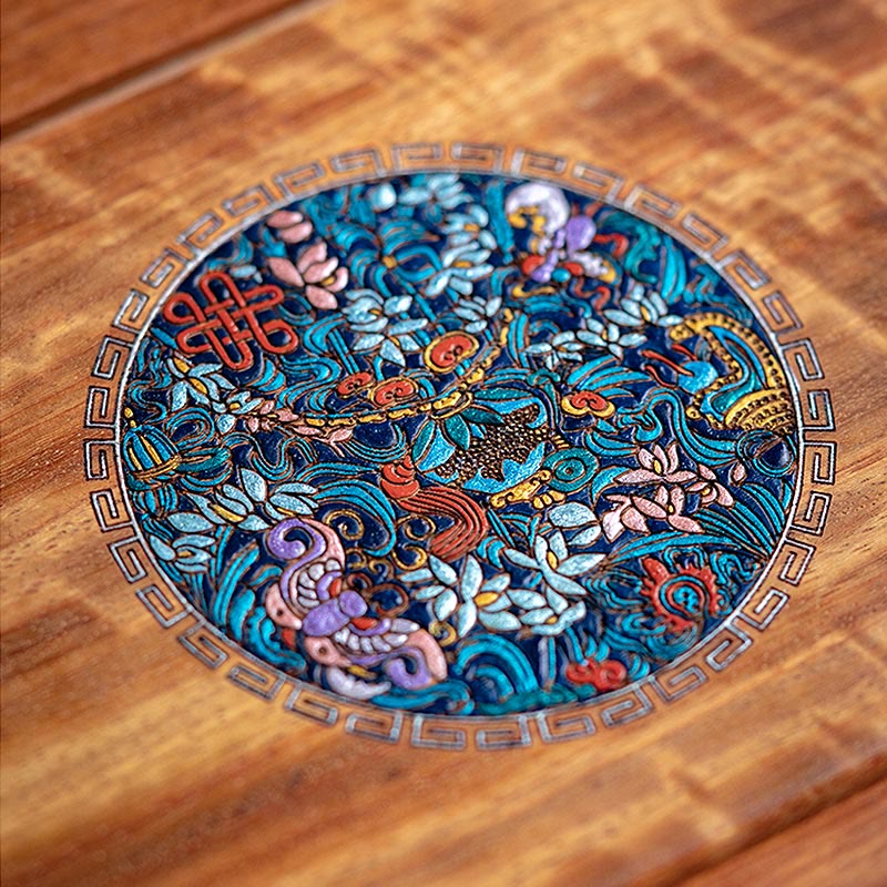 Antique Handmade Rosewood Jewelry Storage Box Lockable Large Double Layer Flower Wooden Gift Organizer Box - image 5