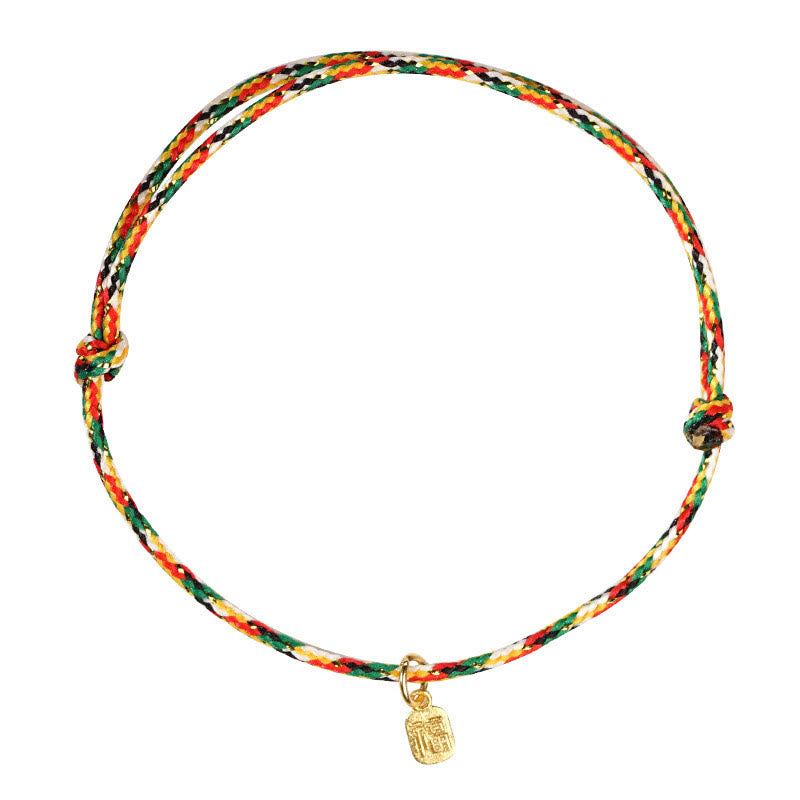 Buddha Stones Auspicious Fu Character Peace And Joy Luck Handmade Multicolored Child Adult Bracelet - image 9