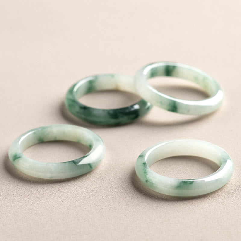 Buddha Stones Natural Green Jade Luck Abundance Ring - image 4