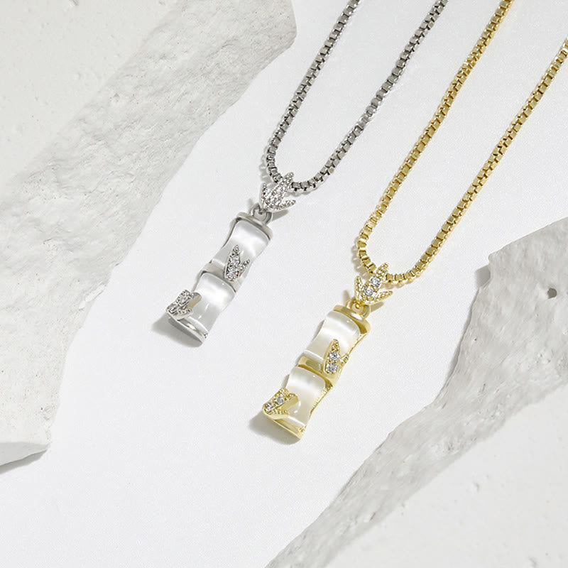 Buddha Stones Chalcedony Bamboo Pattern Harmony Necklace Pendant - image 15