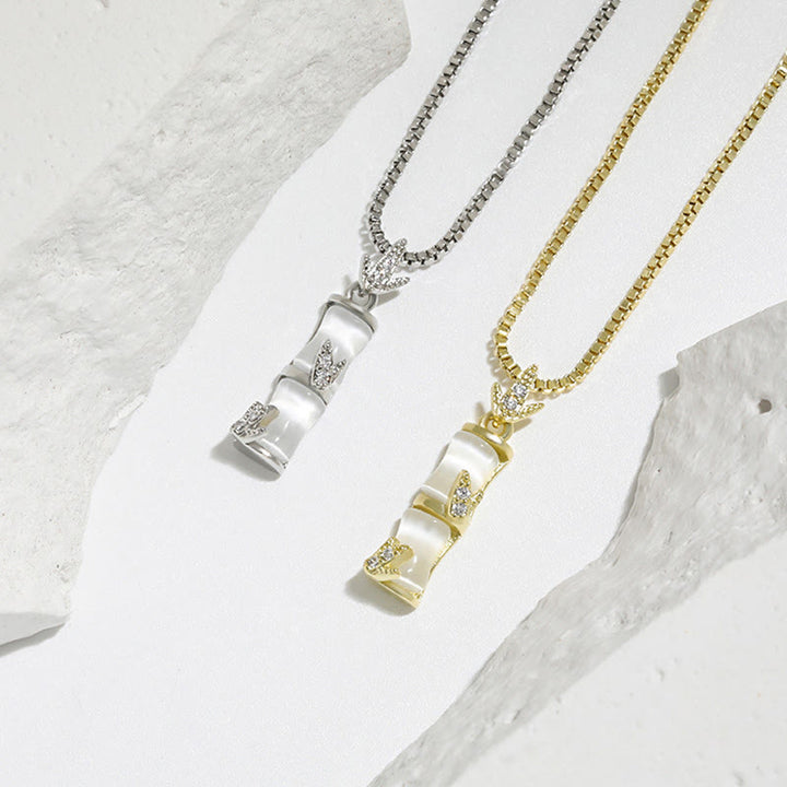 Buddha Stones Chalcedony Bamboo Pattern Harmony Necklace Pendant - image 15