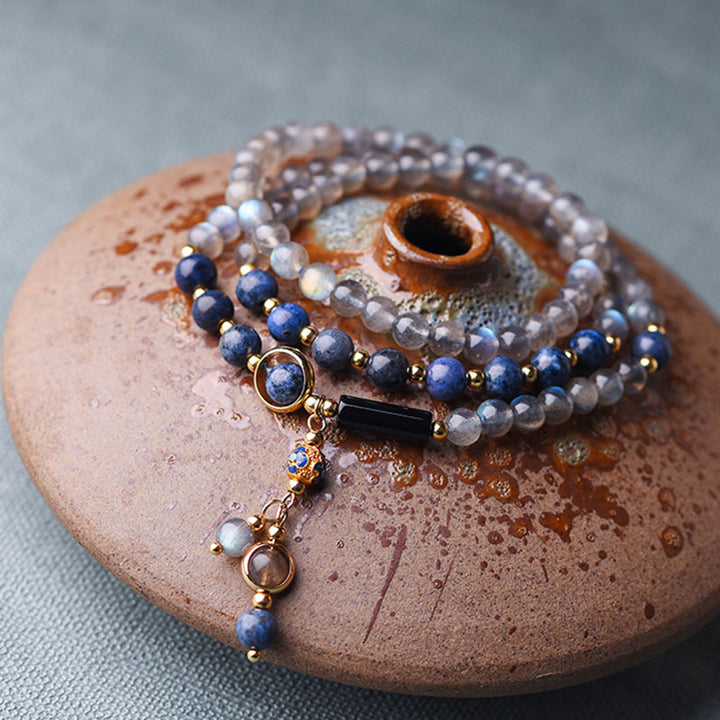 Buddha Stones Moonstone Lazurite Calm Healing Positive Bracelet - image 7