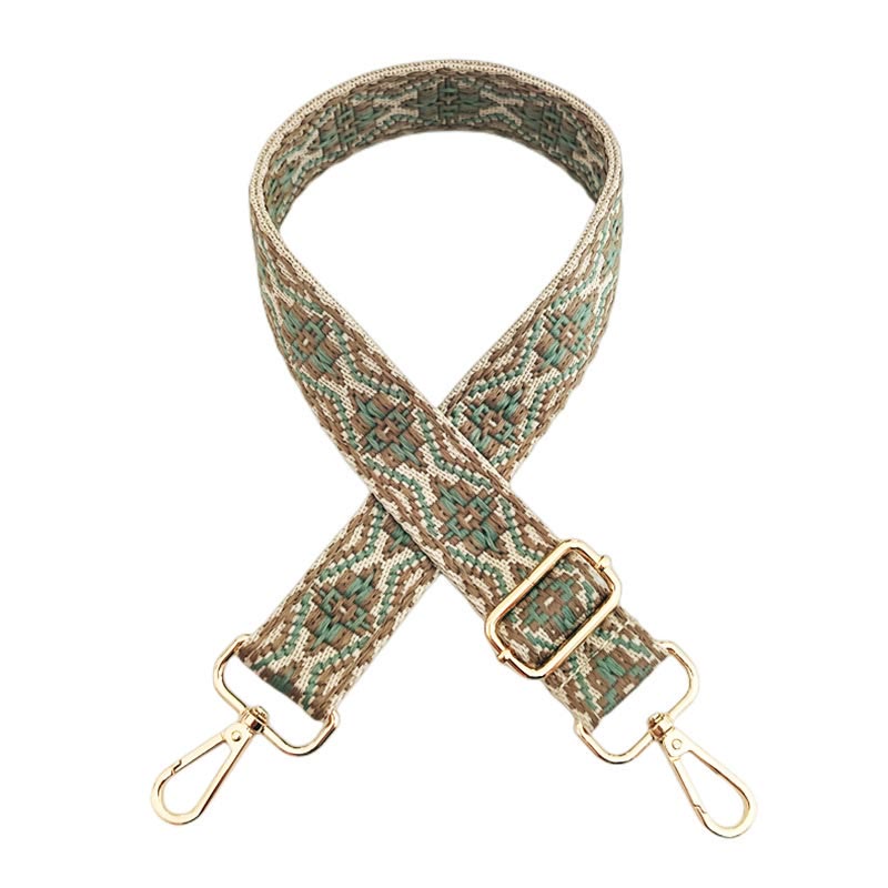Buddha Stones Multicolor Embroidered Shoulder Bag Straps - Dark Khaki Green - image 14