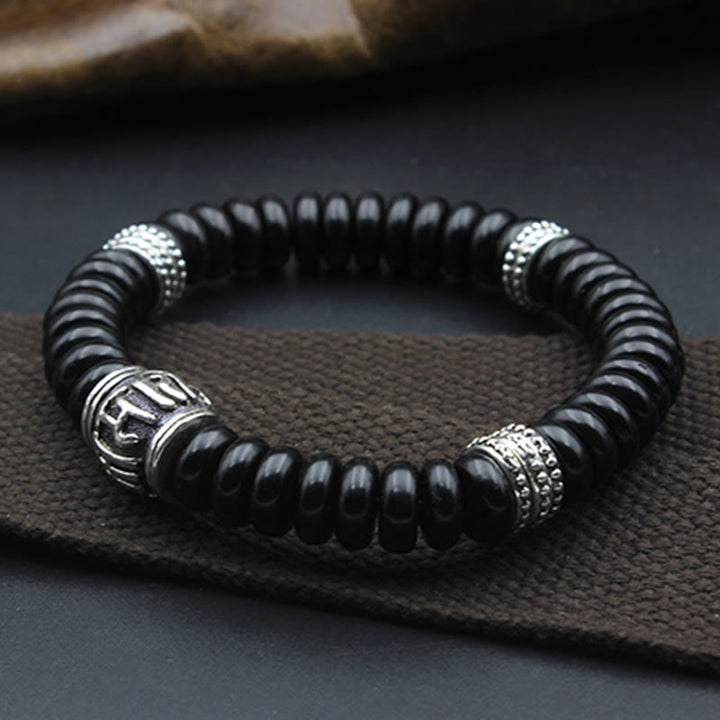 Buddha Stones Natural Tibetan Coconut Shell Om Mani Padme Hum Positive Bracelet - image 5