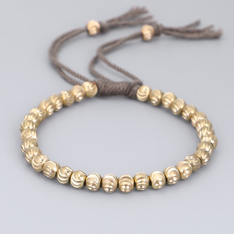 Buddha Stones Tibetan Handmade Copper Bead Luck String Bracelet - Dark Gray(Wrist Circumference 14-26cm) - image 6
