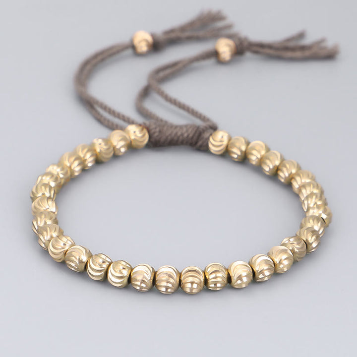 Buddha Stones Tibetan Handmade Copper Bead Luck String Bracelet - Dark Gray(Wrist Circumference 14-26cm) - image 6