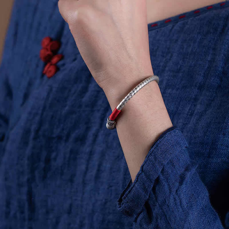 Buddha Stones Tibet Om Mani Padme Hum Luck Red String Bracelet Bangle - image 1