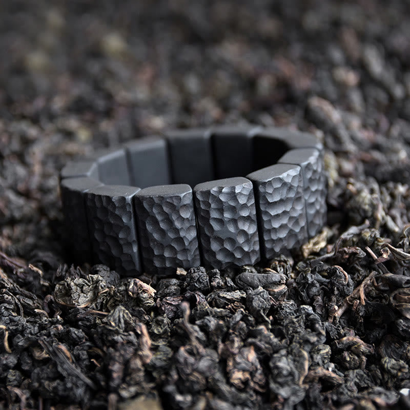 Buddha Stones Vintage Ebony Wood Texture Peace Couple Bracelet - image 2