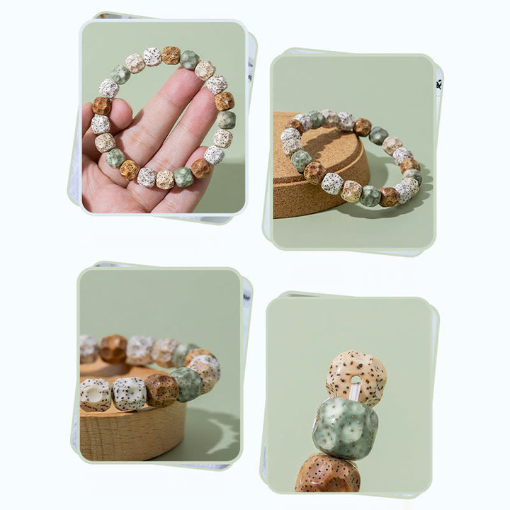 Buddha Stones Natural Colorful Bodhi Seed Auspiciousness Wealth Bracelet - image 9
