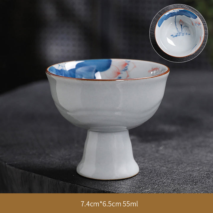 Buddha Stones Lotus Flower Leaf Bamboo Ceramic Teacup Kung Fu Tea Cups - Lotus - 7.4cm*6.5cm*55ml - image 22