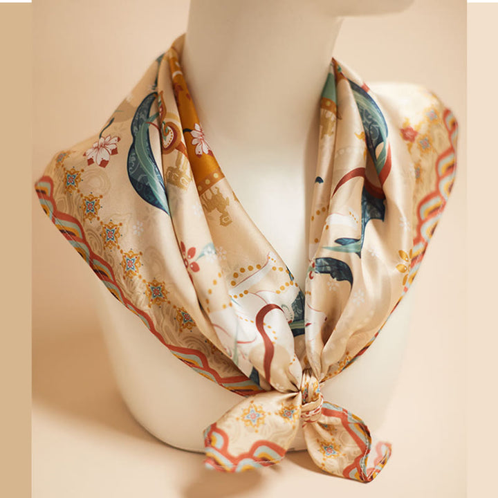 Buddha Stones Dunhuang Riyue Mountain 100% Mulberry Silk Scarf Dunhuang Shawl - image 13