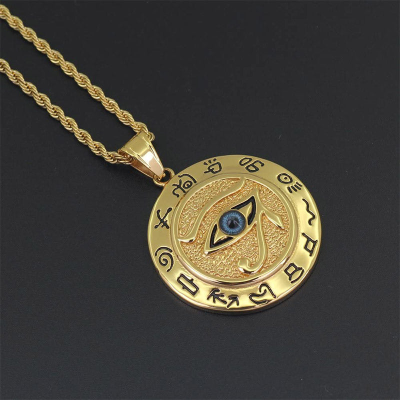 Buddha Stones Eye of Horus Protection Necklace Pendant - image 1