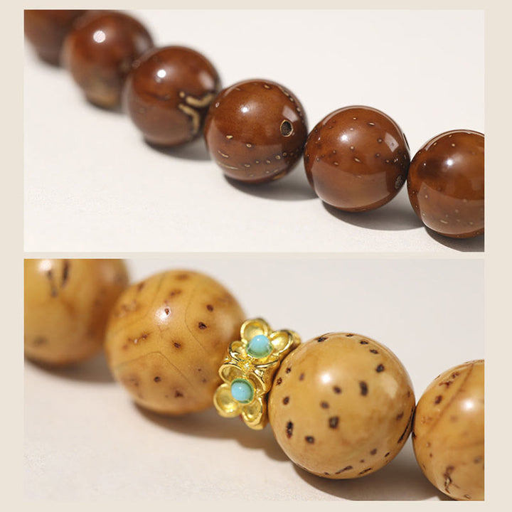 Buddha Stones Tibetan Natural Purple Gold Rat Bodhi Seed Wealth Double Wrap Bracelet - image 15