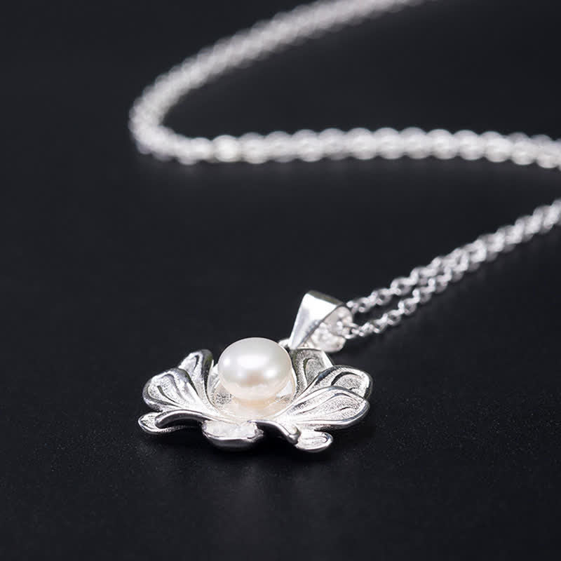 Buddha Stones 925 Sterling Silver Lotus Flower Pearl Wealth Necklace Pendant - image 6