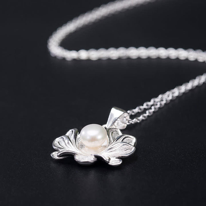 Buddha Stones 925 Sterling Silver Lotus Flower Pearl Wealth Necklace Pendant - image 6