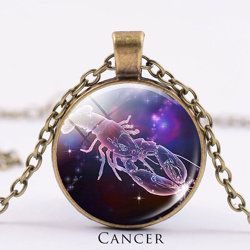 12 Constellations of the Zodiac Moon Starry Sky Protection Blessing Necklace Pendant - image 33