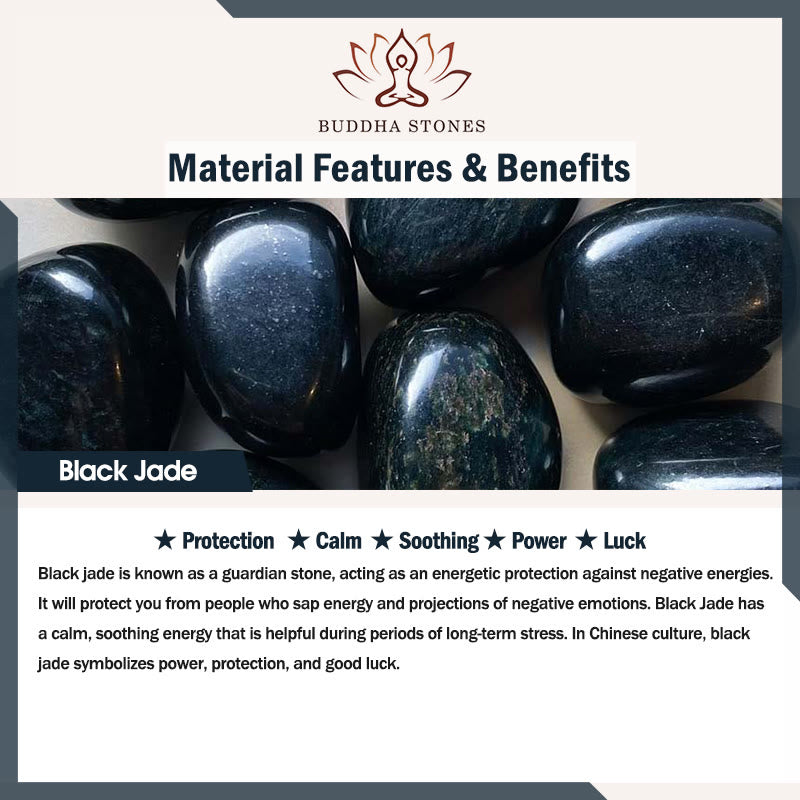 Buddha Stones Natural Black Jade Chinese Zodiac Dragon Tooth Pattern Protection Necklace Pendant - image 10