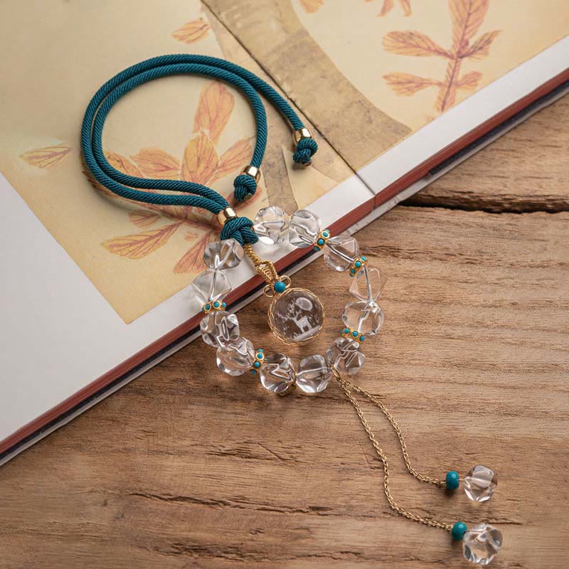 Buddha Stones White Crystal Deer Gourd Protection Car Hanging Decoration - image 3