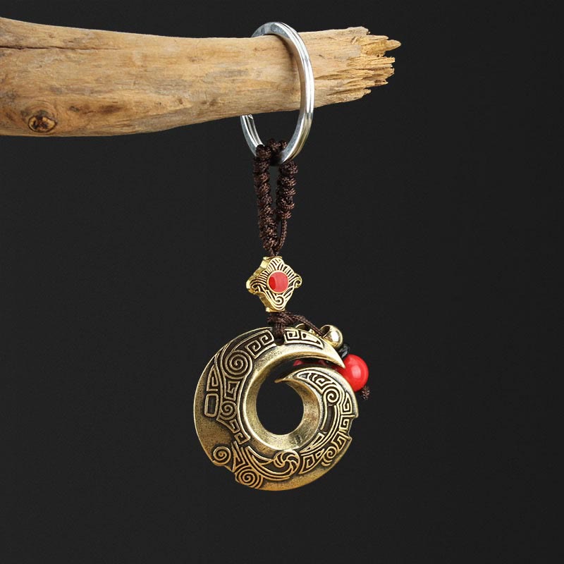 Good Luck Fortune Copper Wealth Key Chain - Copper - image 0