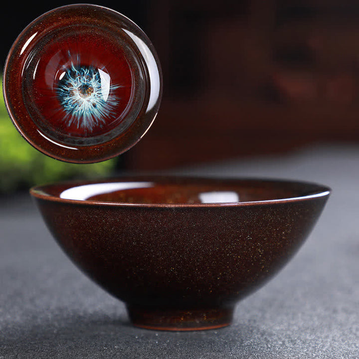 Buddha Stones Colorful Ceramic Teacup Home Office Tea Cups - Maroon Aqua - image 65