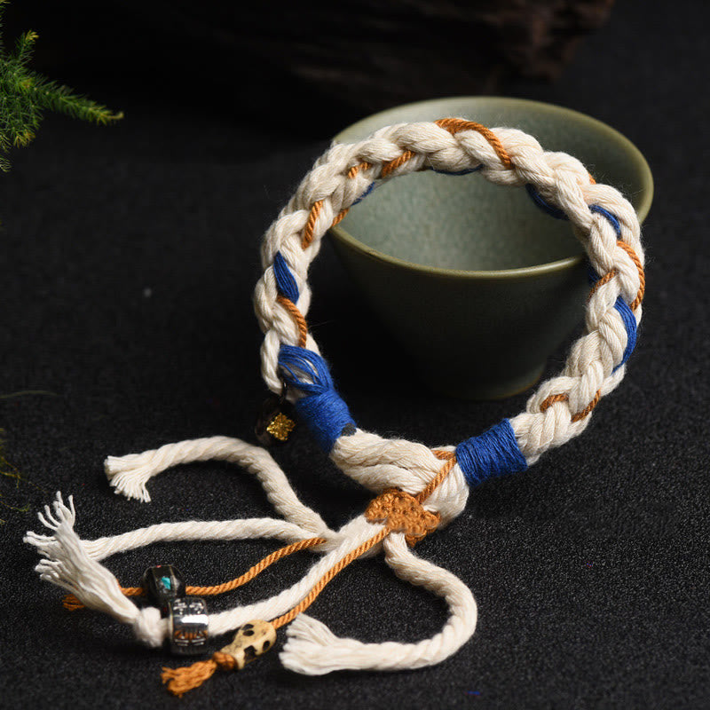 Buddha Stones Tibet Zakiram Goddess of Wealth Thangka Handmade Luck Bracelet - image 1