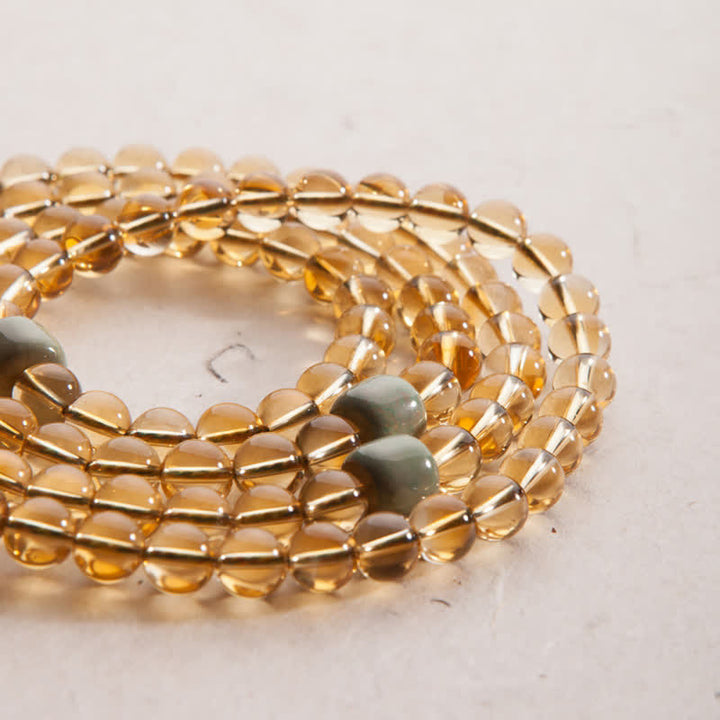 Buddha Stones 108 Mala Beads 925 Sterling Silver Citrine Sandalwood Turquoise Protection Prosperity Bracelet - image 19