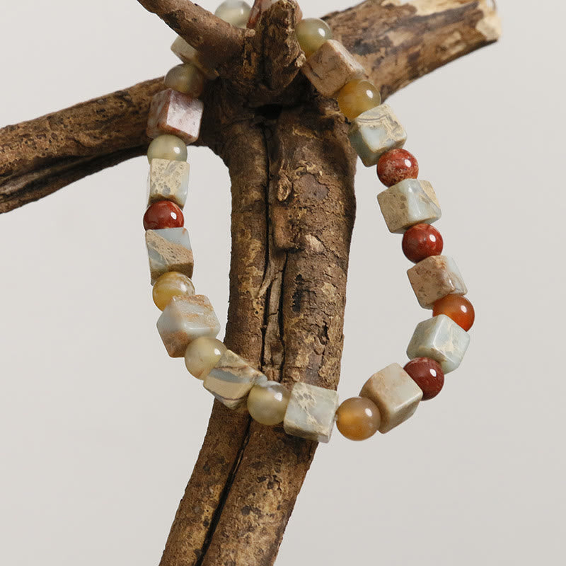 Buddha Stones Natural Stone Sea Sediment Jasper Agate Protection Bracelet - image 8