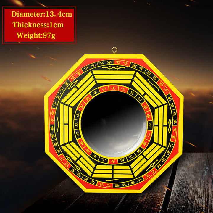Buddha Stones Feng Shui Bagua Map Balance Living Room Energy Map Mirror - 5 IN - Concave Mirror - Yellow - image 11