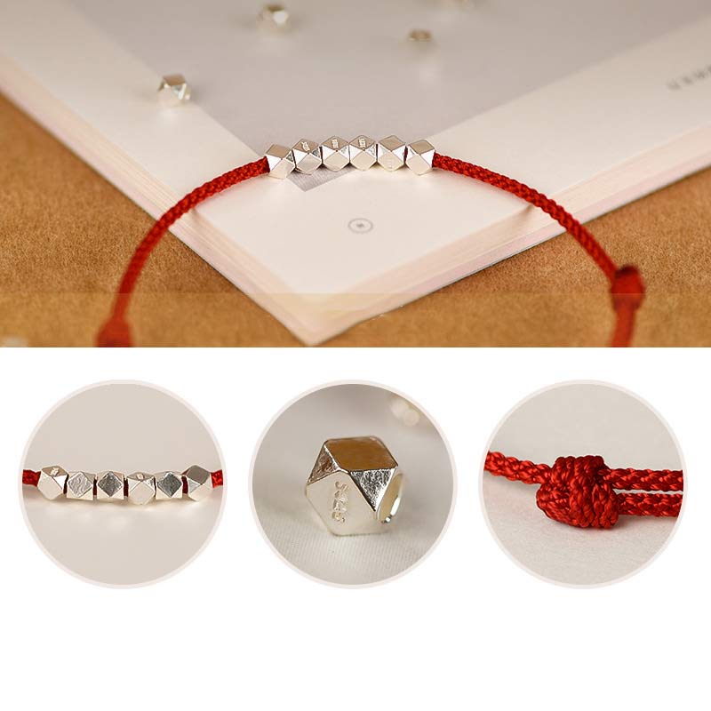Buddha Stones 925 Sterling Silver Red String Braid Bracelet Anklet - image 3