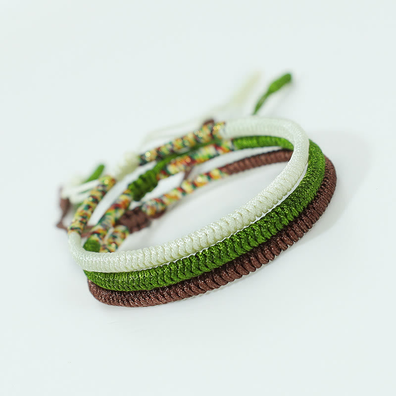 Buddha Stones 3Pcs Tibetan Handmade Multicolored Luck King Kong Knot Auspiciousness Bracelet - image 2