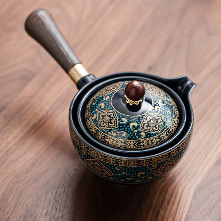 Buddha Stones Chinese Gongfu Tea Set Design Ceramic Teapot Portable Gift Bag - image 3