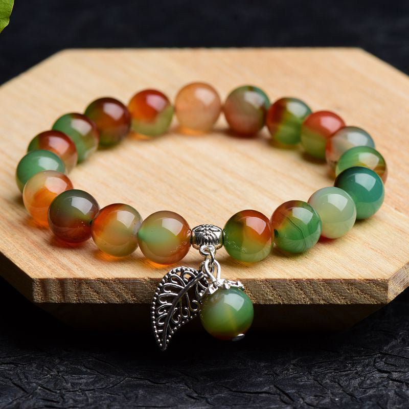Buddha Stones Tibetan Natural Green Agate Healing Bracelet - image 2