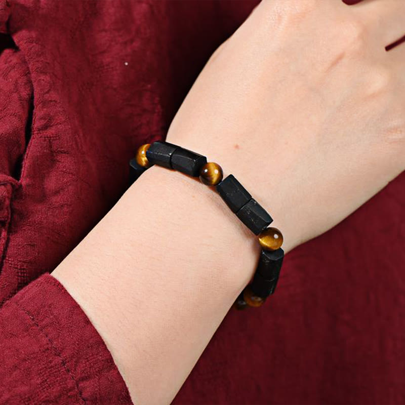 Buddha Stones Natural Black Tourmaline Tiger Eye Positive Bracelet - image 8