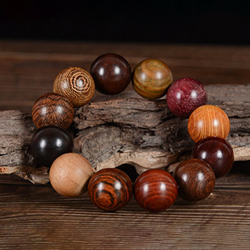 Buddha Stones Multicolored Sandalwood Protection Healing Bracelet - image 4