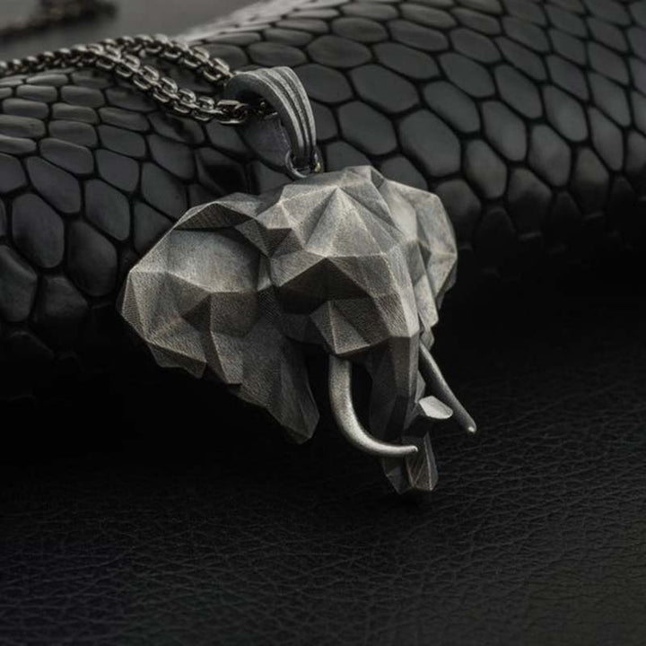 Elephant Pewter Titanium Steel Strength Necklace Pendant - image 3