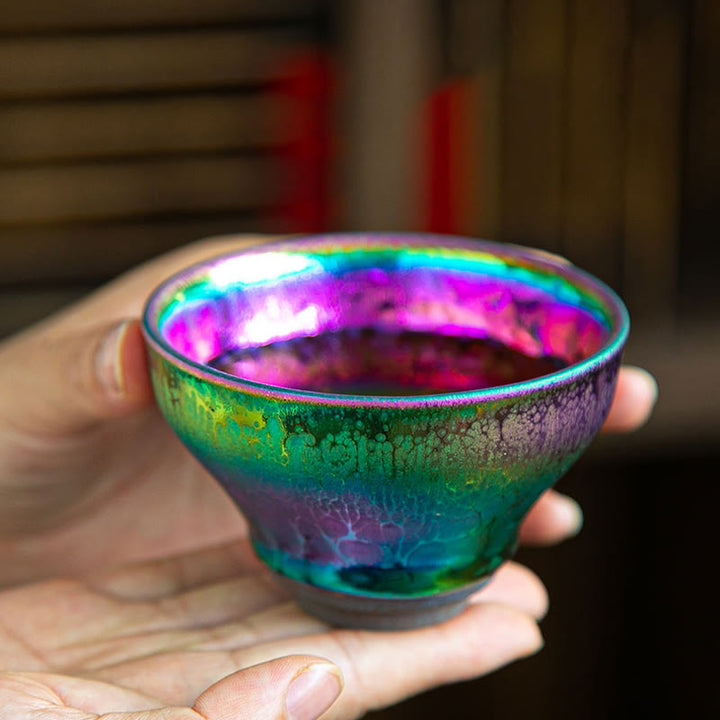 Buddha Stones Handmade Fairy Rainbow Chinese Jianzhan Ceramic Teacup Tenmoku Kung Fu Tea Cup - image 5