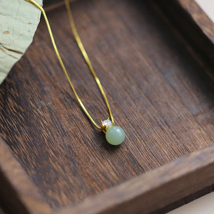Buddha Stones Lucky Bead Jade Prosperity Chain Necklace Pendant - Jade (Prosperity ♥ Abundance) - image 0