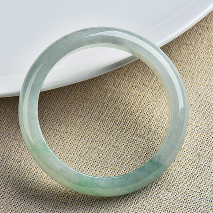 Buddha Stones Natural Jade Luck Healing Prosperity Bangle Bracelet - image 1