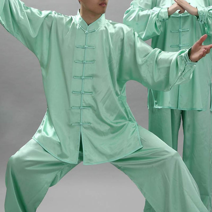 Buddha Stones Simple Pattern Meditation Prayer Spiritual Zen Tai Chi Qigong Practice Unisex Clothing Set - Green - 2XL-FIT FOR US/UK/AU/EU-XL - image 16