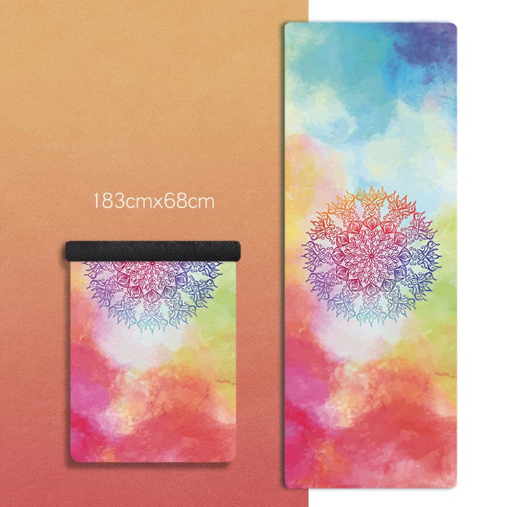 Buddha Stones Tibetan Mandala Elephant Lotus Koi Fish Mindful Natural Rubber Yoga Mat Decoration - Gradient Mandala - image 15