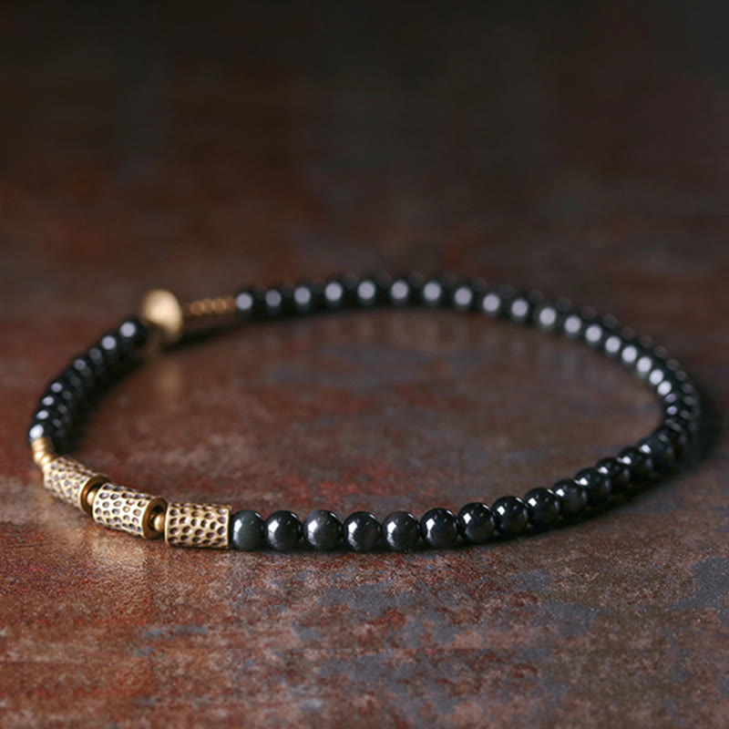 Buddha Stones Rainbow Obsidian Copper Love Double Wrap Bracelet - image 7