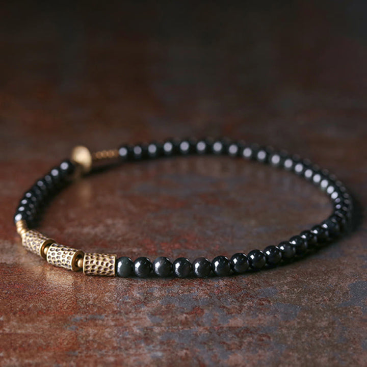 Buddha Stones Rainbow Obsidian Copper Love Double Wrap Bracelet - image 7