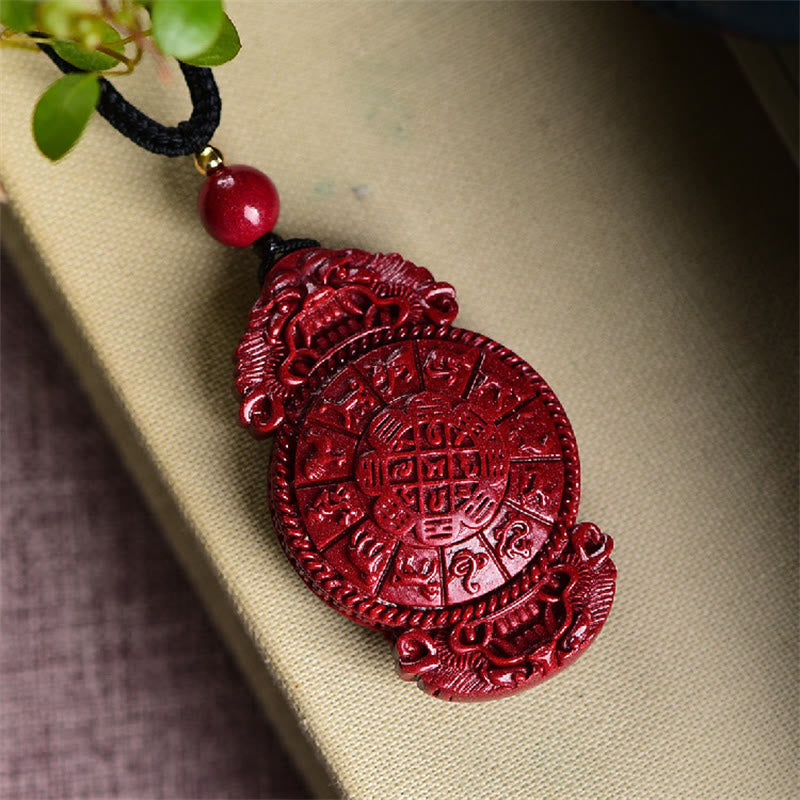 Buddha Stones Laughing Buddha Yin Yang Chinese Zodiac Gourd Natural Cinnabar Blessing Necklace Pendant - image 15