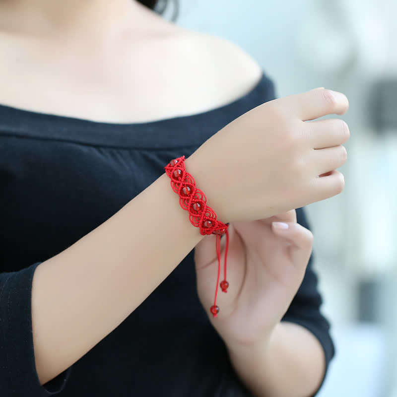 Buddha Stones Red Agate Confidence Red String Bracelet - image 2